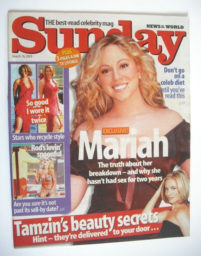 Sunday magazine - 16 March 2003 - Mariah Carey cover