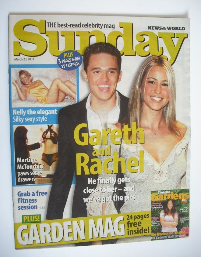 Sunday magazine - 23 March 2003 - Gareth Gates and Rachel Stevens cover