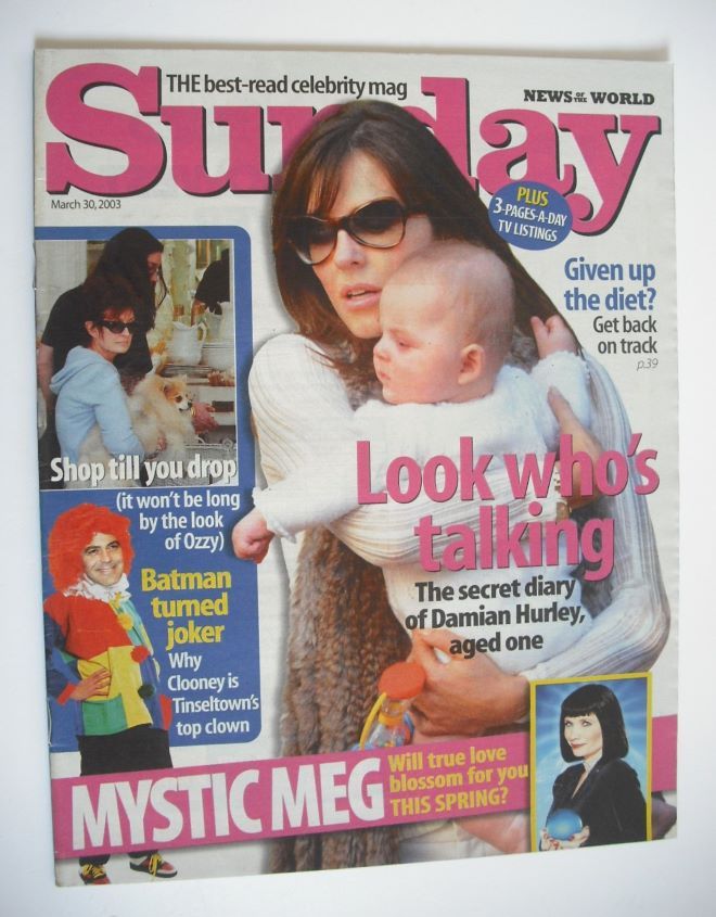 Sunday magazine - 30 March 2003 - Liz Hurley cover