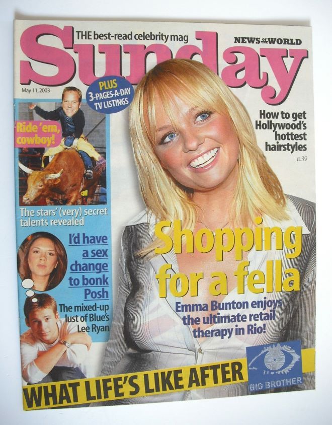 Sunday magazine - 11 May 2003 - Emma Bunton cover