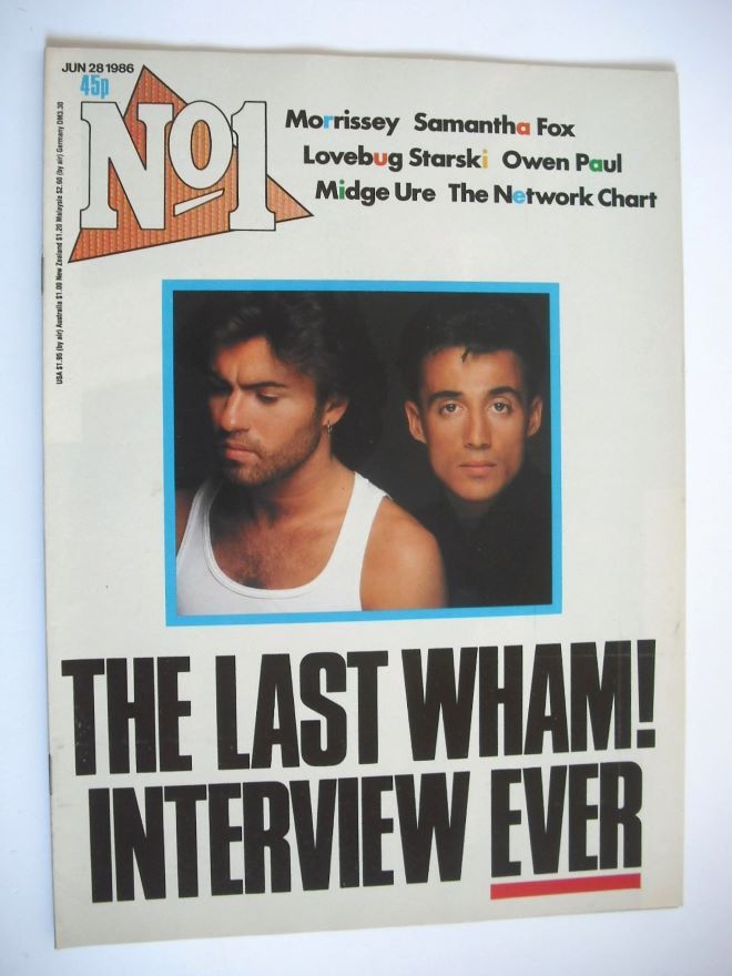 No 1 Magazine - George Michael and Andrew Ridgeley cover (28 June 1986)