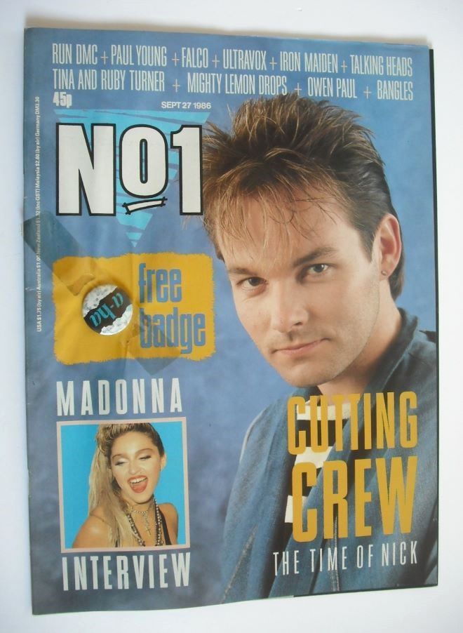 No 1 Magazine - Nick Van Eede cover (27 September 1986)