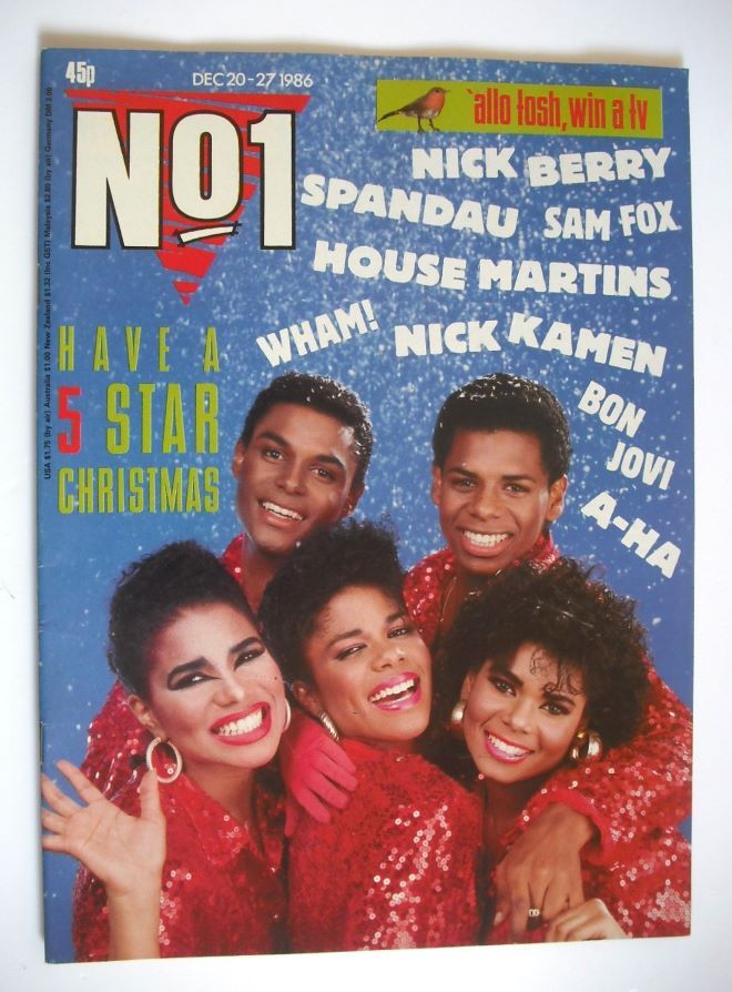 No 1 Magazine - Five Star cover (20-27 December 1986)