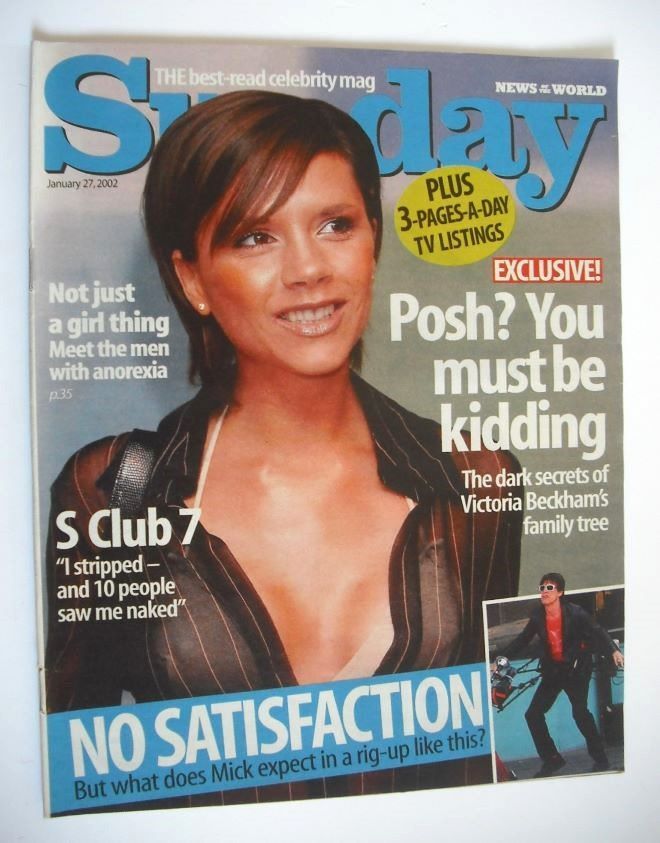 Sunday magazine - 27 January 2002 - Victoria Beckham cover