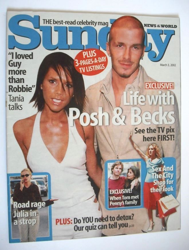 Sunday magazine - 3 March 2002 - David and Victoria Beckham cover