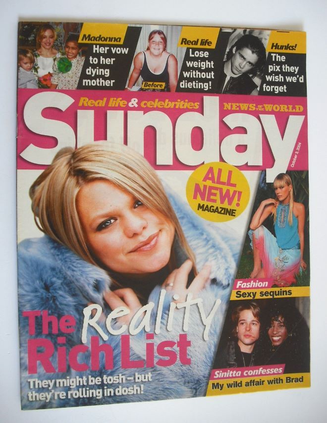 Sunday magazine - 3 October 2004 - Jade Goody cover