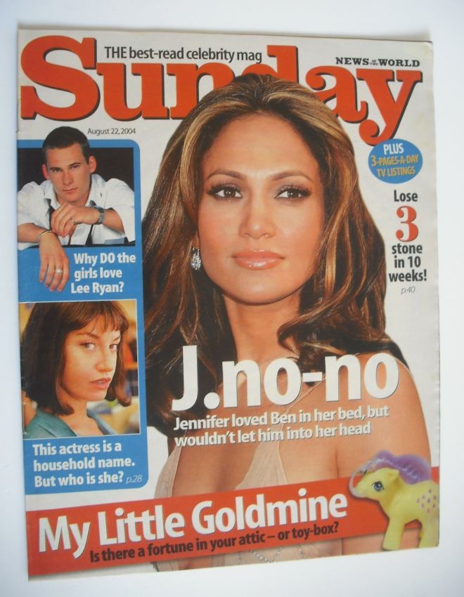 Sunday magazine - 22 August 2004 - Jennifer Lopez cover
