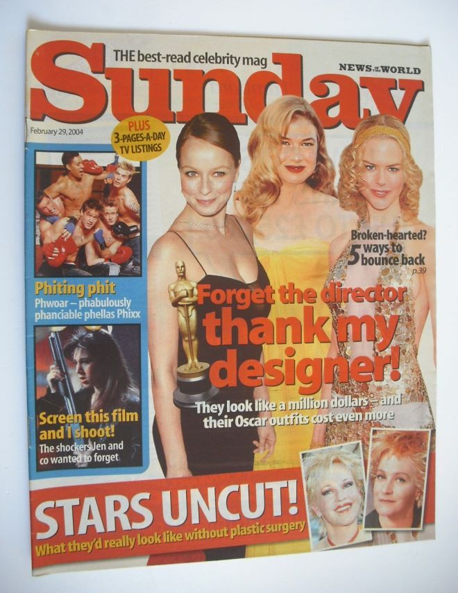 Sunday magazine - 29 February 2004 - Oscar Outfits cover