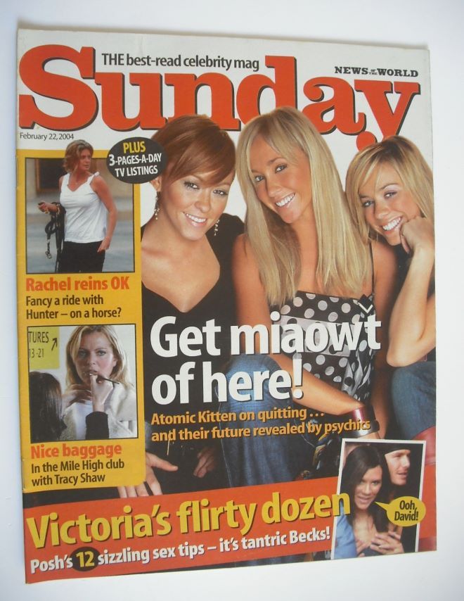 Sunday magazine - 22 February 2004 - Atomic Kitten cover
