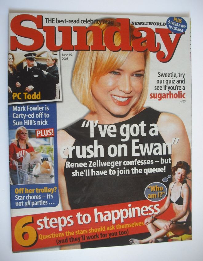 Sunday magazine - 15 June 2003 - Renee Zellweger cover