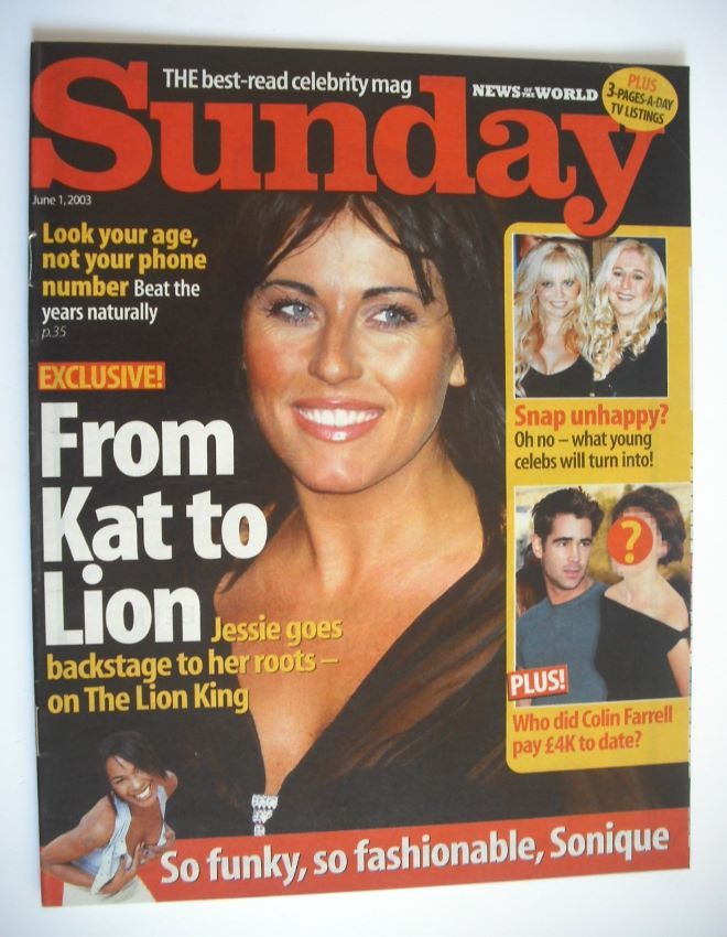 Sunday magazine - 1 June 2003 - Jessie Wallace cover