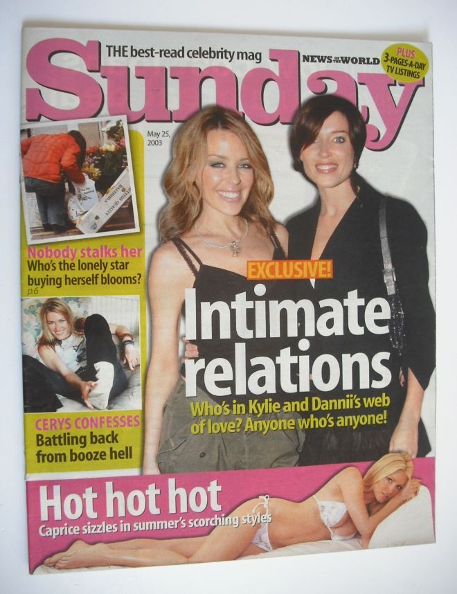 Sunday magazine - 25 May 2003 - Dannii Minogue and Kylie Minogue cover