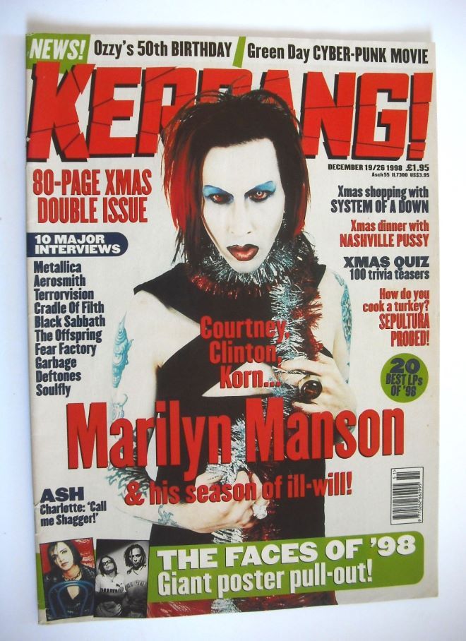 <!--1998-12-19-->Kerrang magazine - Marilyn Manson cover (19 December 1998 