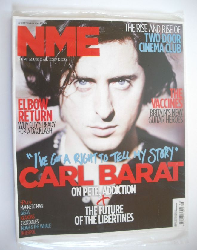NME magazine - Carl Barat cover (25 September 2010)