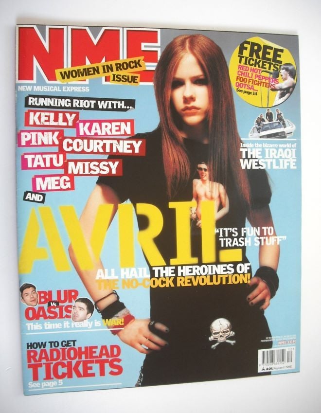 NME magazine - Avril Lavigne cover (22 March 2003)