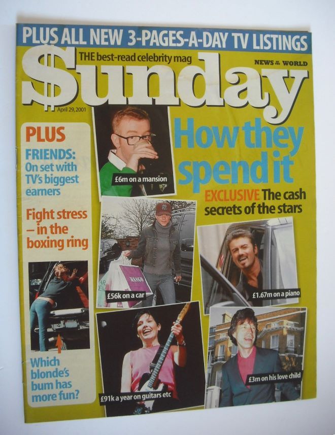 Sunday magazine - 29 April 2001 - How They Spend It cover