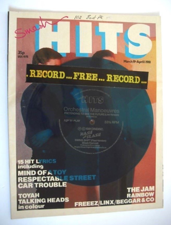 Smash Hits magazine - Orchestral Manoeuvres In The Dark cover (19 March - 1 April 1981)