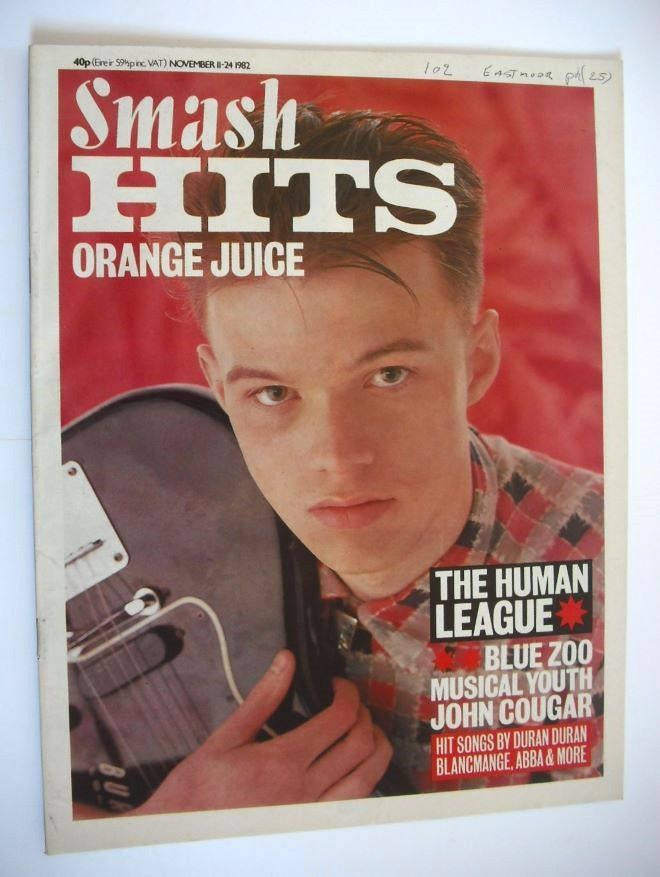 Smash Hits magazine - Edwyn Collins cover (11-24 November 1982)