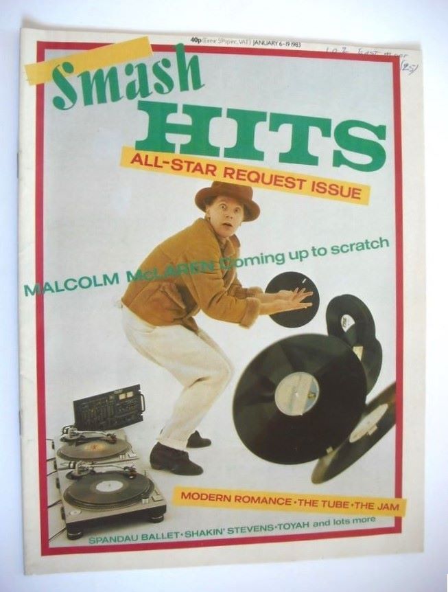 Smash Hits magazine - Malcolm McLaren cover (6-19 January 1983)