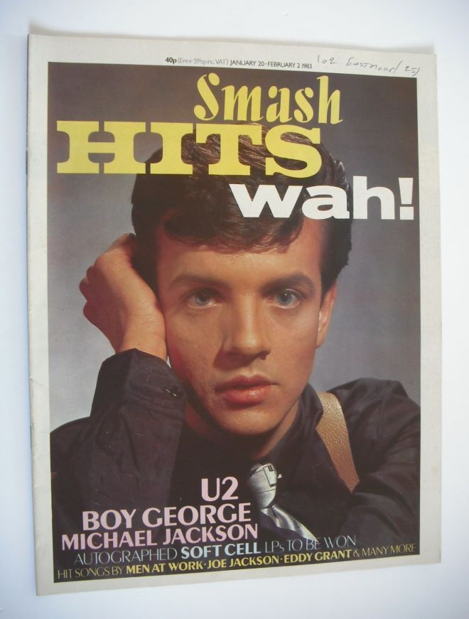 Smash Hits magazine - Pete Wylie cover (20 January - 2 February 1983)