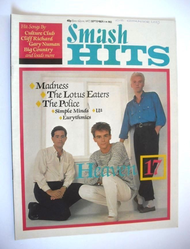 Smash Hits magazine - Heaven 17 cover (1-14 September 1983)