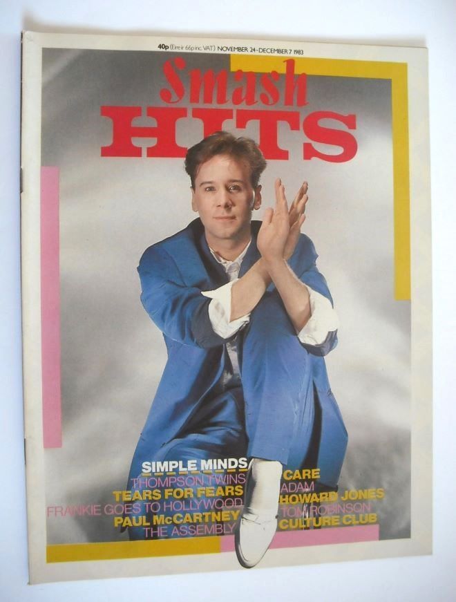 Smash Hits magazine - Jim Kerr cover (24 November - 7 December 1983)