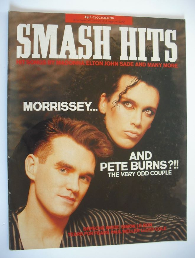 Smash Hits magazine - Pete Burns and Morrissey cover (9-22 October 1985)