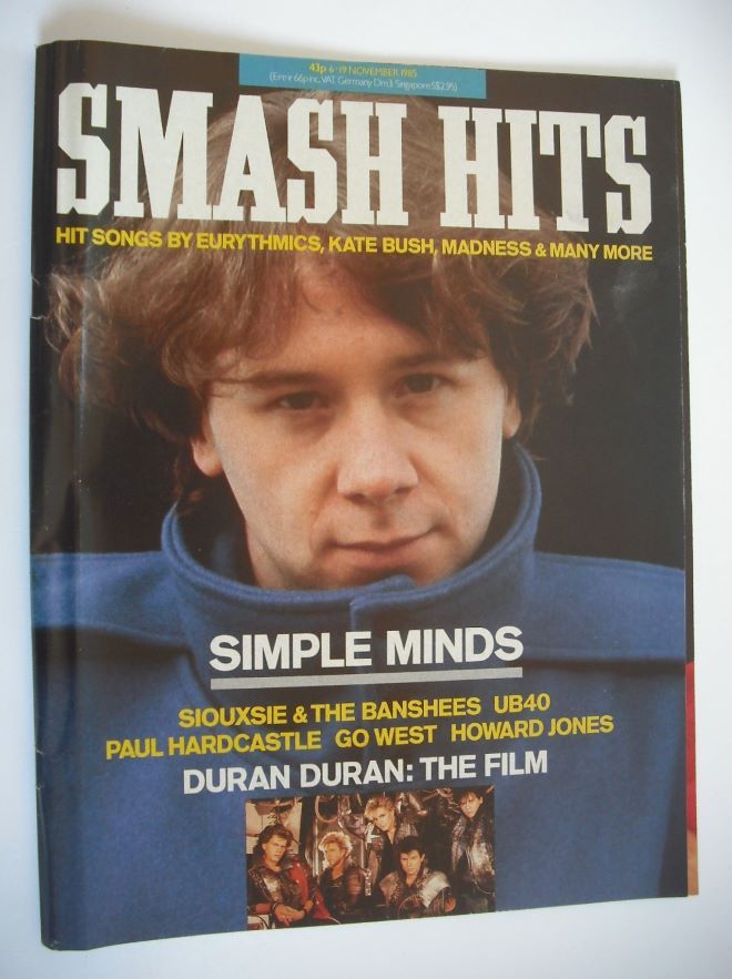 Smash Hits magazine - Jim Kerr cover (6-19 November 1985)