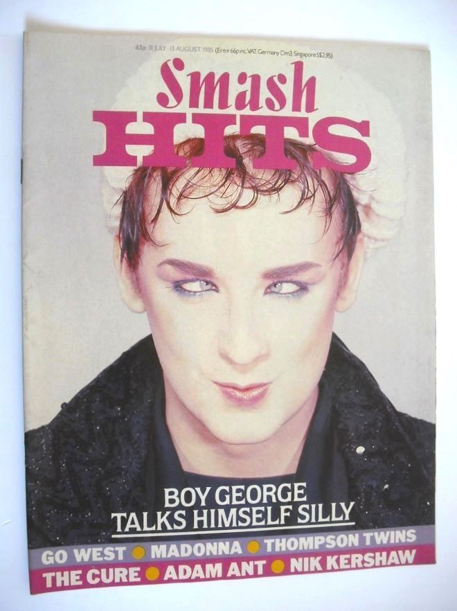 Smash Hits magazine - Boy George cover (31 July - 13 August 1985)