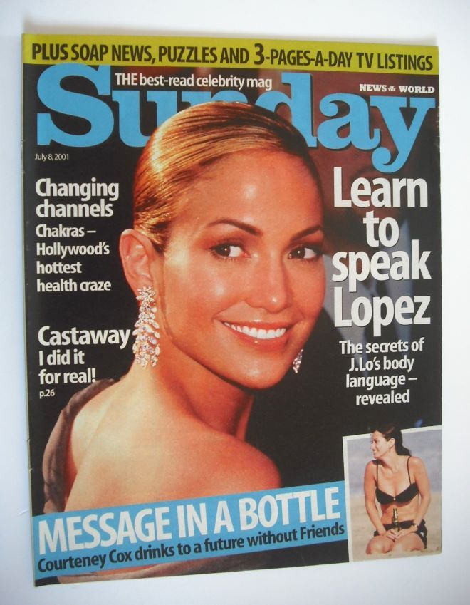 Sunday magazine - 8 July 2001 - Jennifer Lopez cover