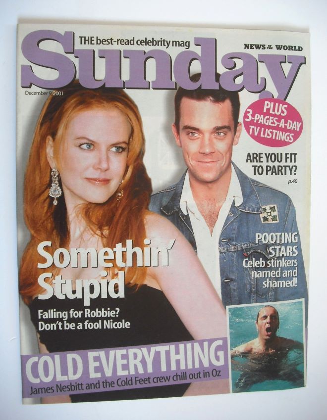 Sunday magazine - 9 December 2001 - Robbie Williams and Nicole Kidman cover