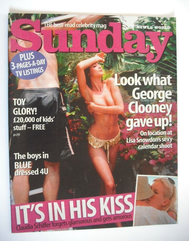 Sunday magazine - 11 November 2001 - Lisa Snowdon cover