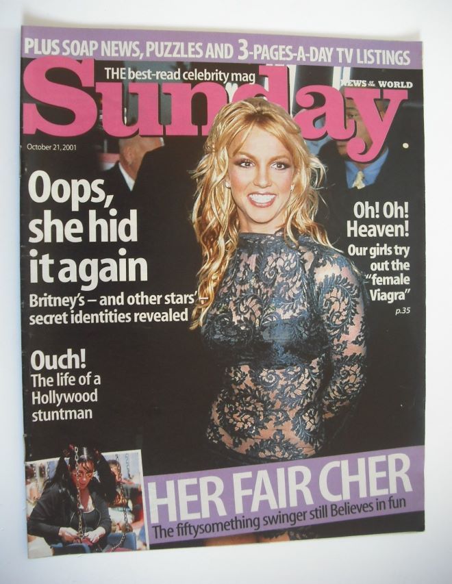 Sunday magazine - 21 October 2001 - Britney Spears cover