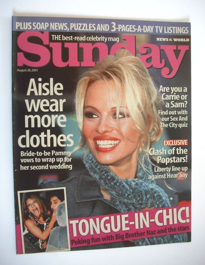 Sunday magazine - 26 August 2001 - Pamela Anderson cover