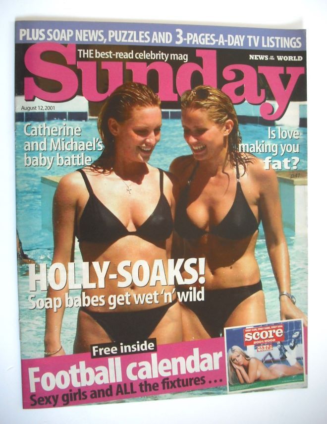 Sunday magazine - 12 August 2001 - Joanna Taylor and Danielle Brent cover