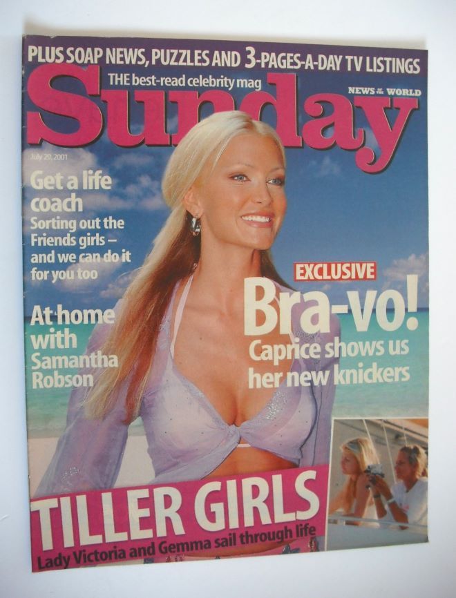 Sunday magazine - 29 July 2001 - Caprice cover