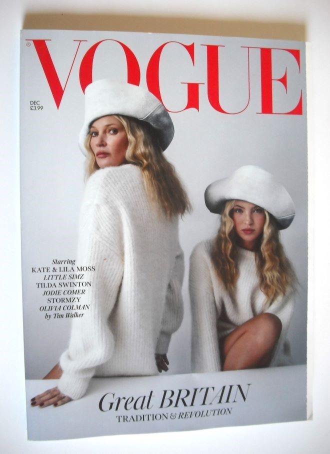 British Vogue magazine - December 2023 - Lila and Kate Moss cover