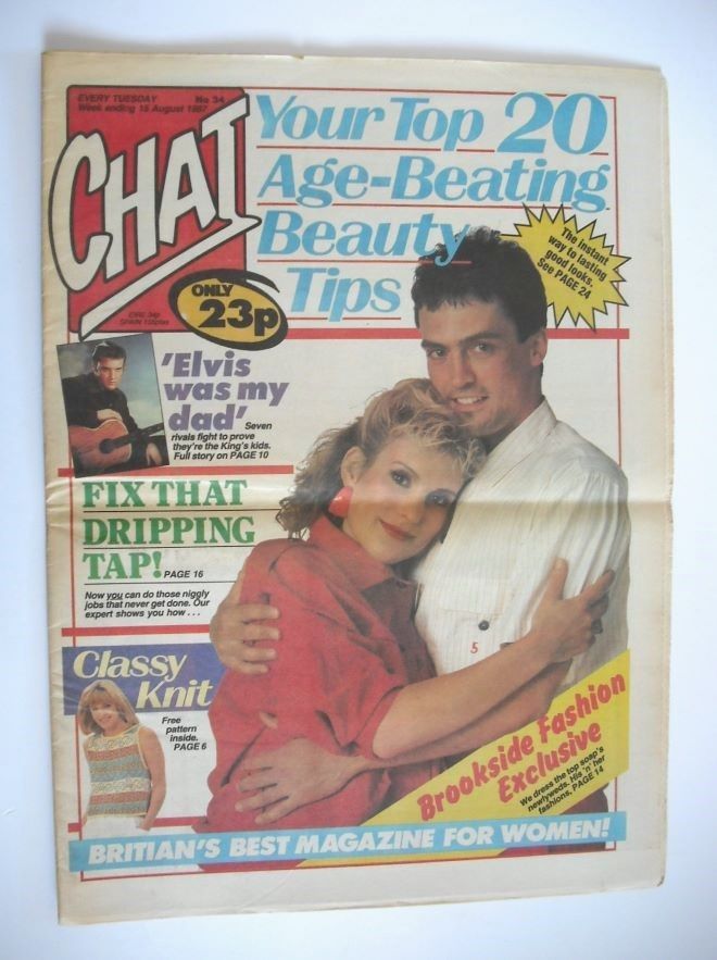 <!--1987-08-15-->Chat magazine - Jane Cunliffe and Steven Pinner cover (15 