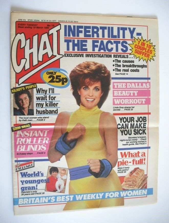Chat magazine - Linda Gray cover (19 March 1988)