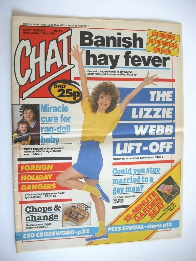 Chat magazine - Lizzie Webb cover (7 May 1988)