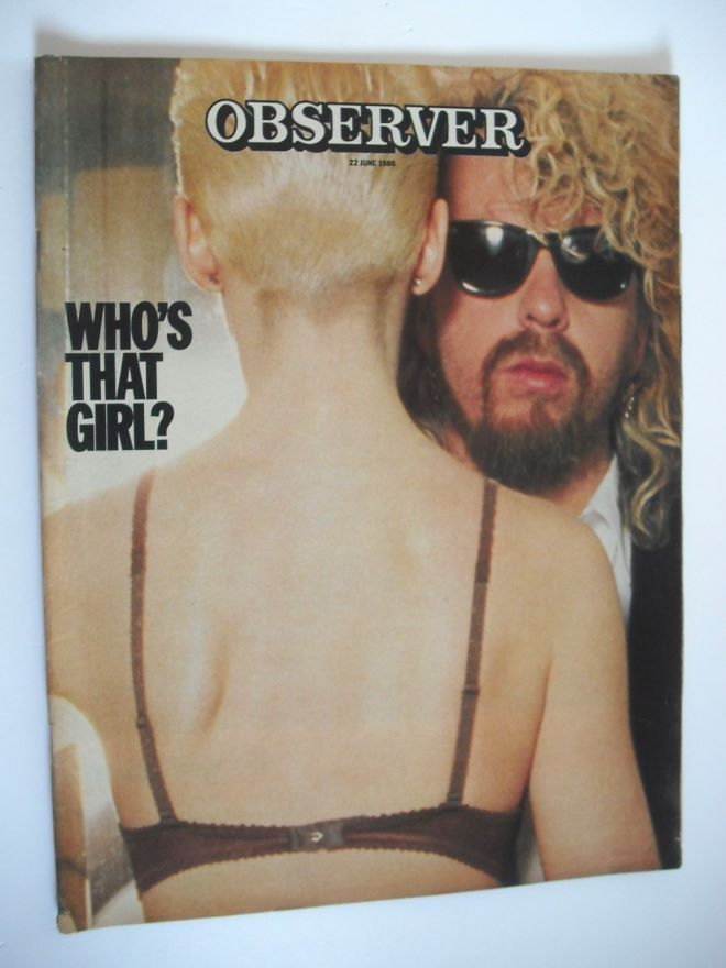 The Observer magazine - Eurythmics cover (22 June 1986)