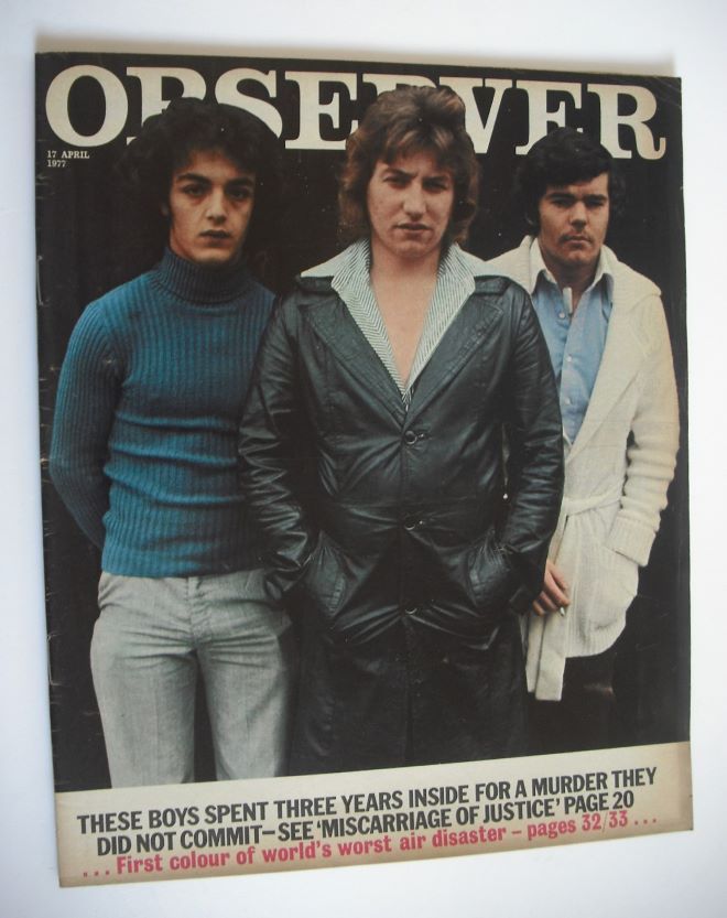 The Observer magazine - Miscarriage Of Justice cover (17 April 1977)