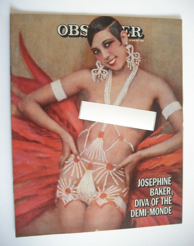 The Observer magazine - Josephine Baker cover (19 January 1986)