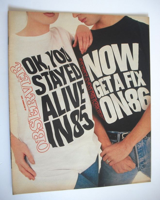 The Observer magazine - 1985-1986 cover (29 December 1985)