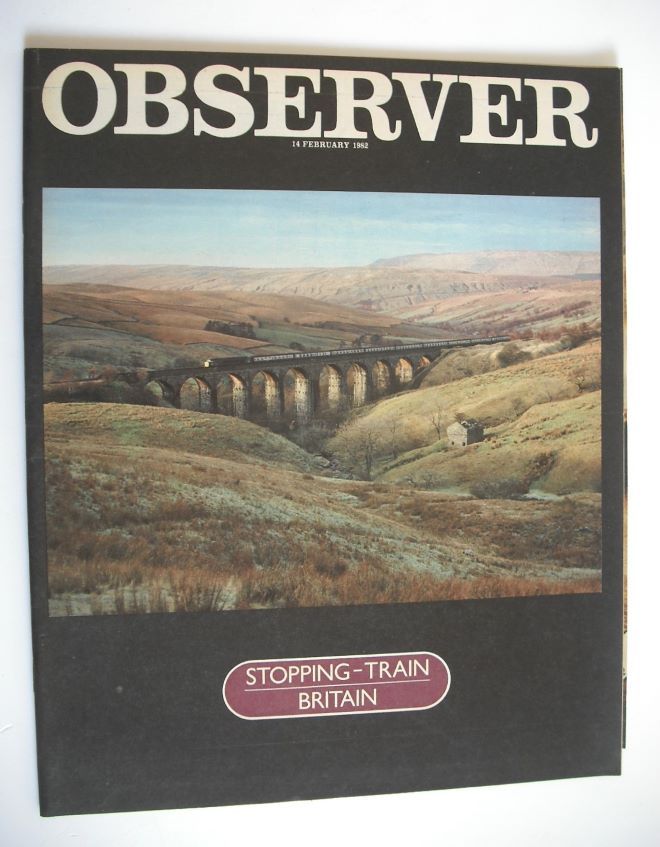 The Observer magazine - Stopping-Train Britain cover (14 February 1982)