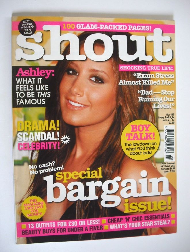 Shout magazine - Ashley Tisdale cover (4-17 June 2009)