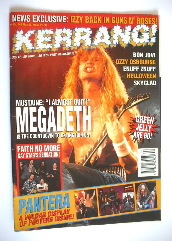 <!--1993-05-22-->Kerrang magazine - Dave Mustaine cover (22 May 1993 - Issu