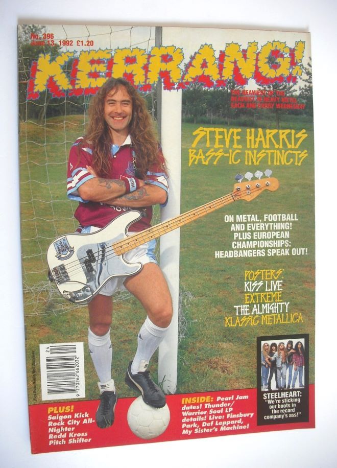 <!--1992-06-13-->Kerrang magazine - Steve Harris cover (13 June 1992 - Issu