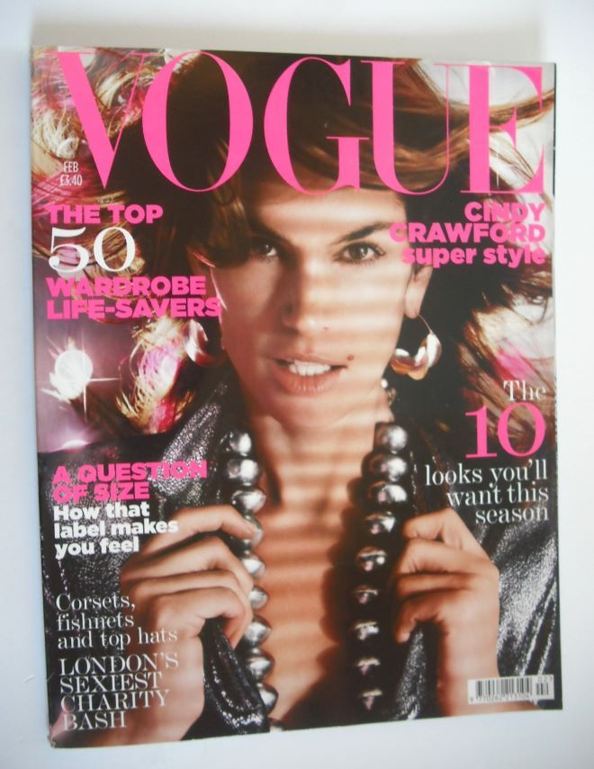 <!--2005-02-->British Vogue magazine - February 2005 - Cindy Crawford cover