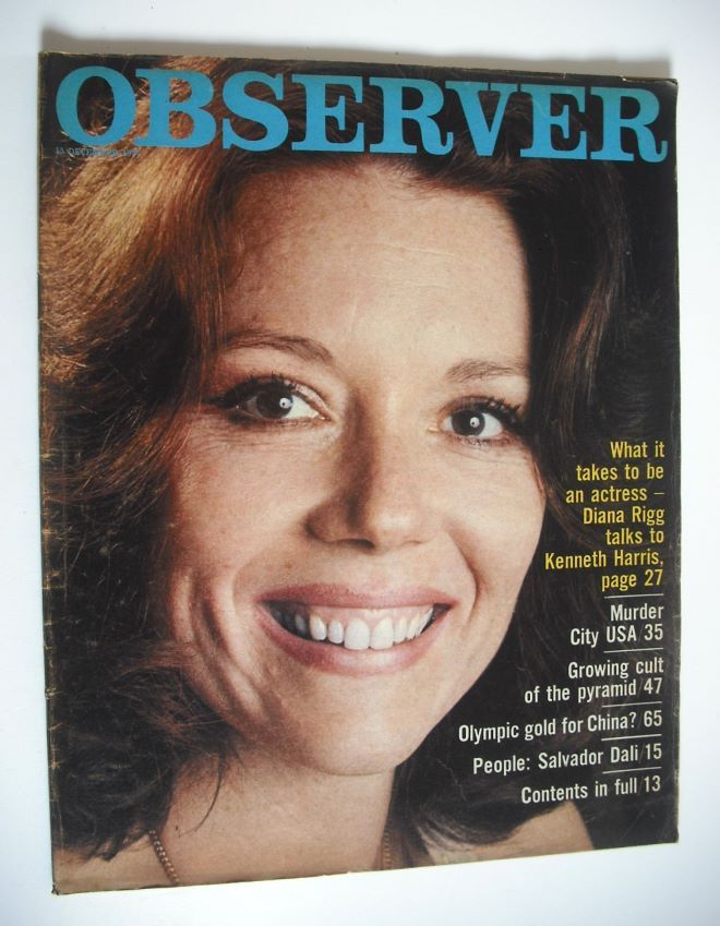 The Observer magazine - Diana Rigg cover (15 December 1974)